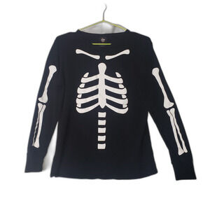 HYDE AND EEK! Skeleton Bones Pajama Top Shirt Womens Size Medium